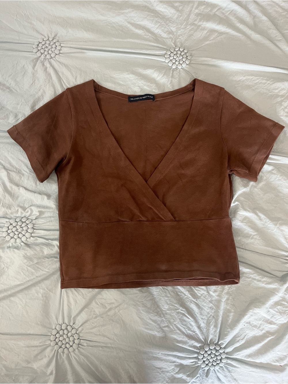 Brandy Melville Brown Wrap Crop Top